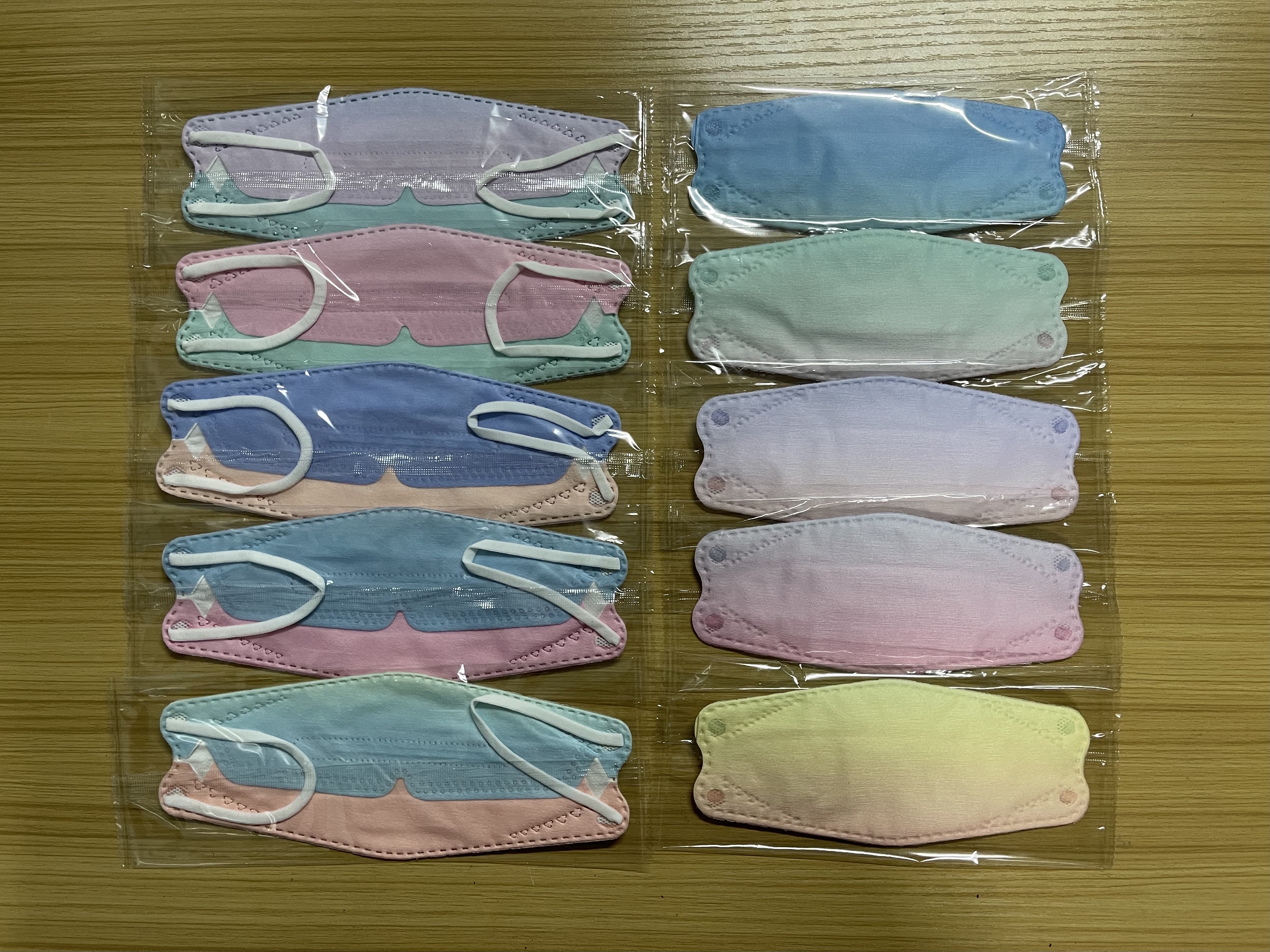 Gradient color adult mask fish form human KF94 mask fish mouth shape willow leaf shape folded Korean version individual packaging pic 4