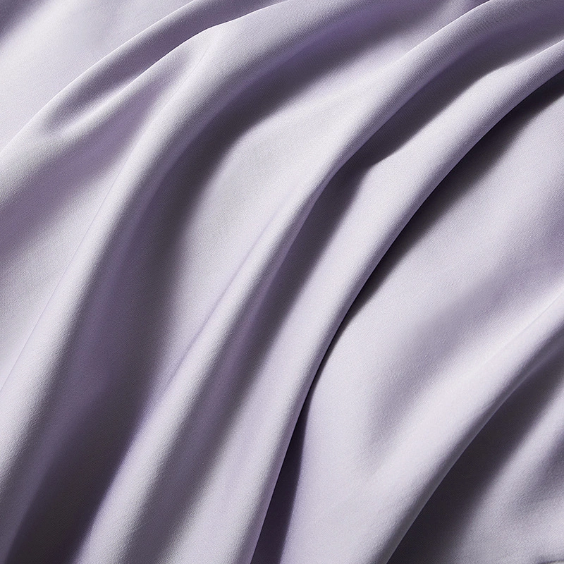 140长绒棉四件套全棉贡缎纯棉100床单被套床笠被罩冰丝床上用品淡紫详情3