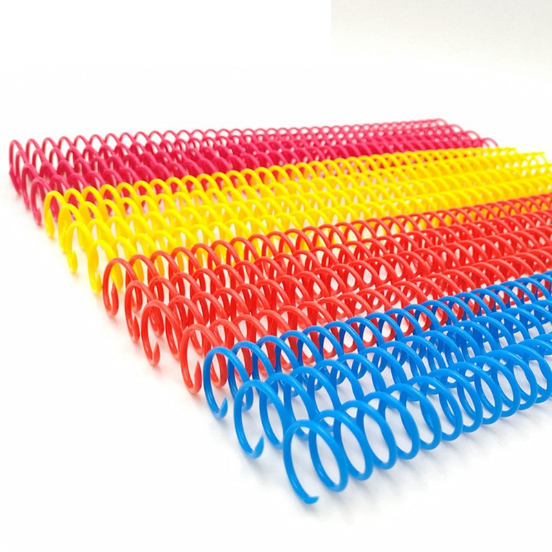 工厂直供塑料单线圈pvc螺旋活页胶圈蛇仔弹簧圈彩色装订线圈书圈详情图1