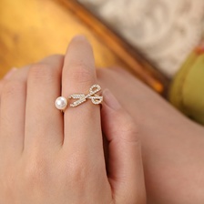 玉珠-64小众设计珍珠戒指原创气质高级感轻奢冷淡风精致小巧可调节食指环