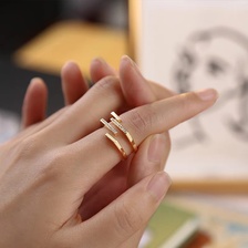玉珠-069戒指女精致小巧高级感时尚个性简约轻奢方戒小众设计冷淡风食指环