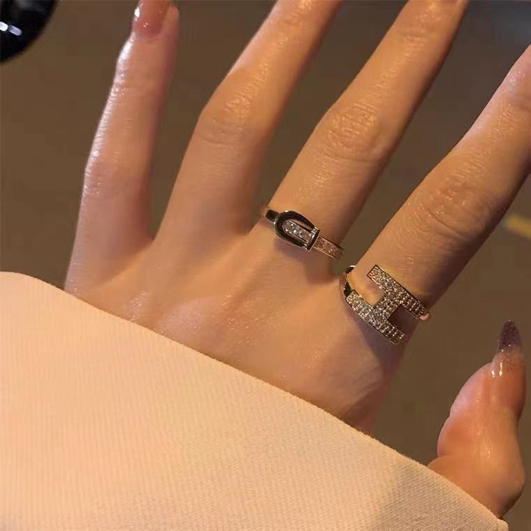 13—戒指女ins纯银几何重工多边形菱形小众设计嘻哈冷淡风简约指环细节图