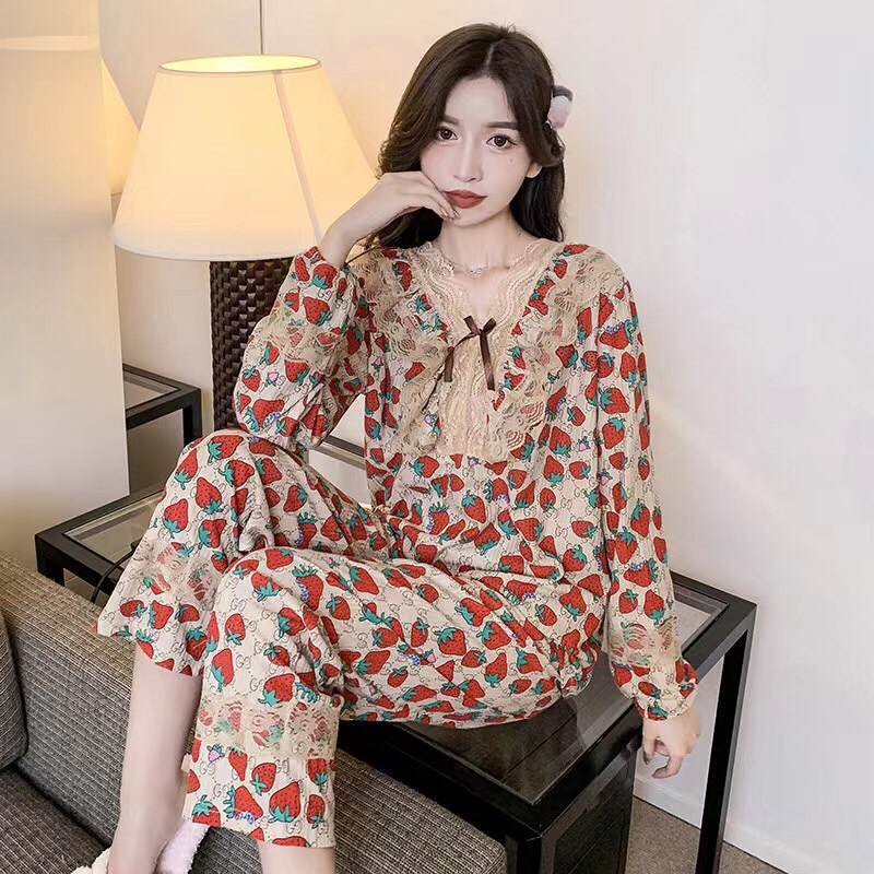 Group 9038# (Batch 42) August Autumn Milk Silk 180g Lace Lace fringed long-sleeved Set M-2XL size Popular live-streaming bestseller from Yiwu, 2021 New Style Special Sale Bestseller