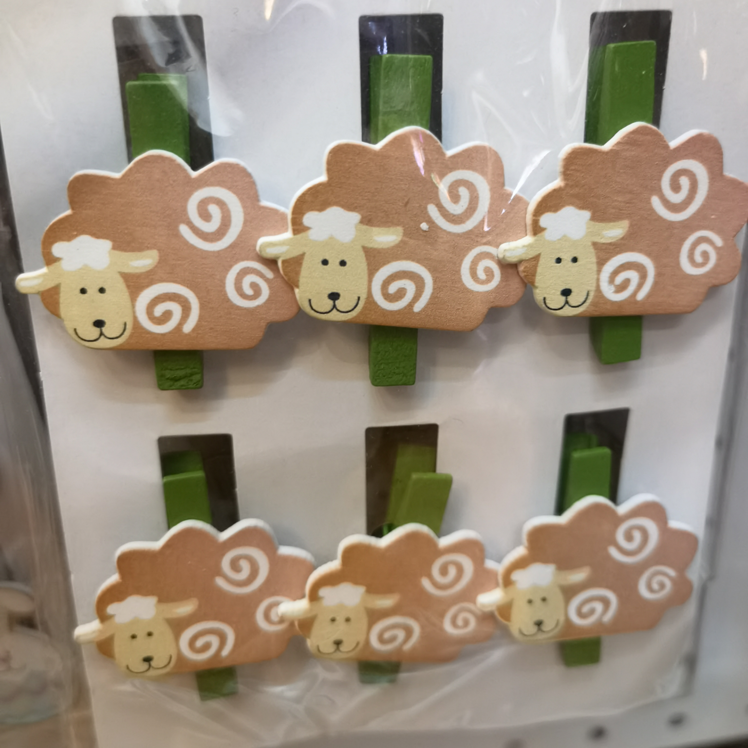 可爱小绵羊卡通装饰小木夹子照片夹房间布置悬挂照片夹明信片夹子复活节15