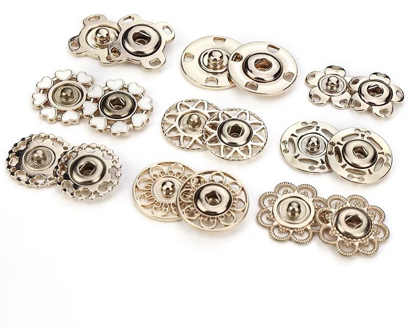 高档金属四眼暗扣羊绒大衣隐形扣手缝按扣时尚百搭摁扣外套纽扣女尼子大衣扣详情图6