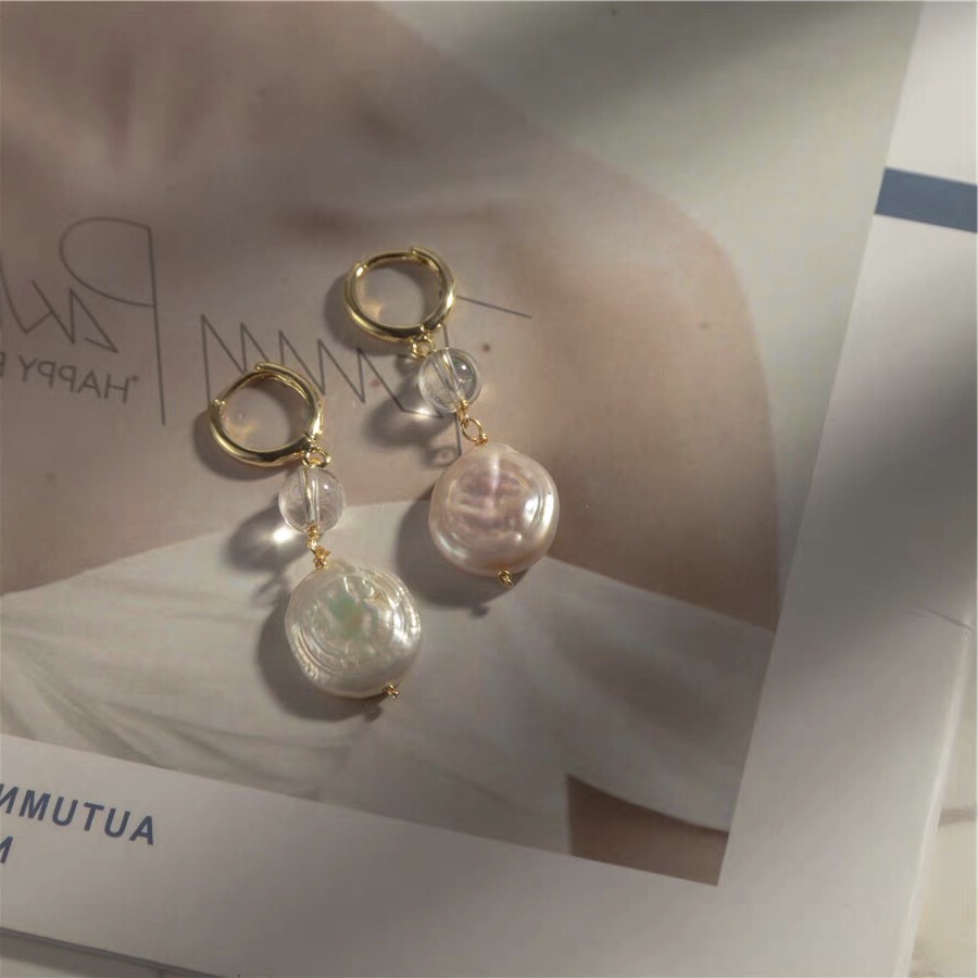 Retro trend fashion ethnic style Bohemian all-in-one pearl personality earrings