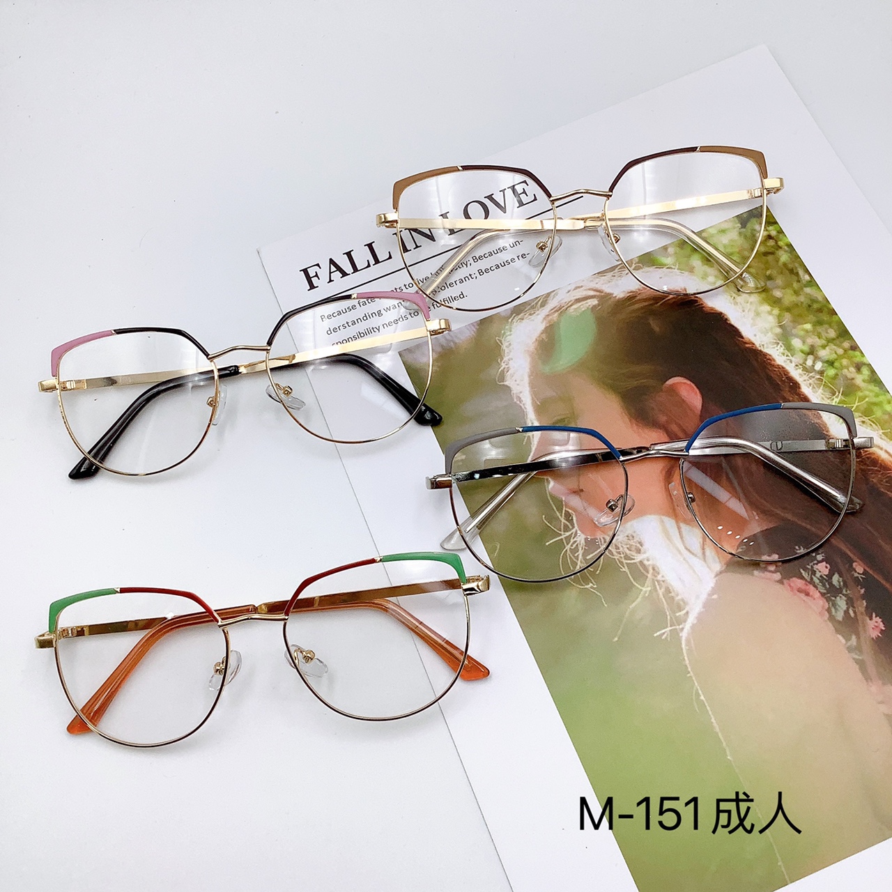 新品成人光学镜 圆框可配度数眼镜 M-151详情图1