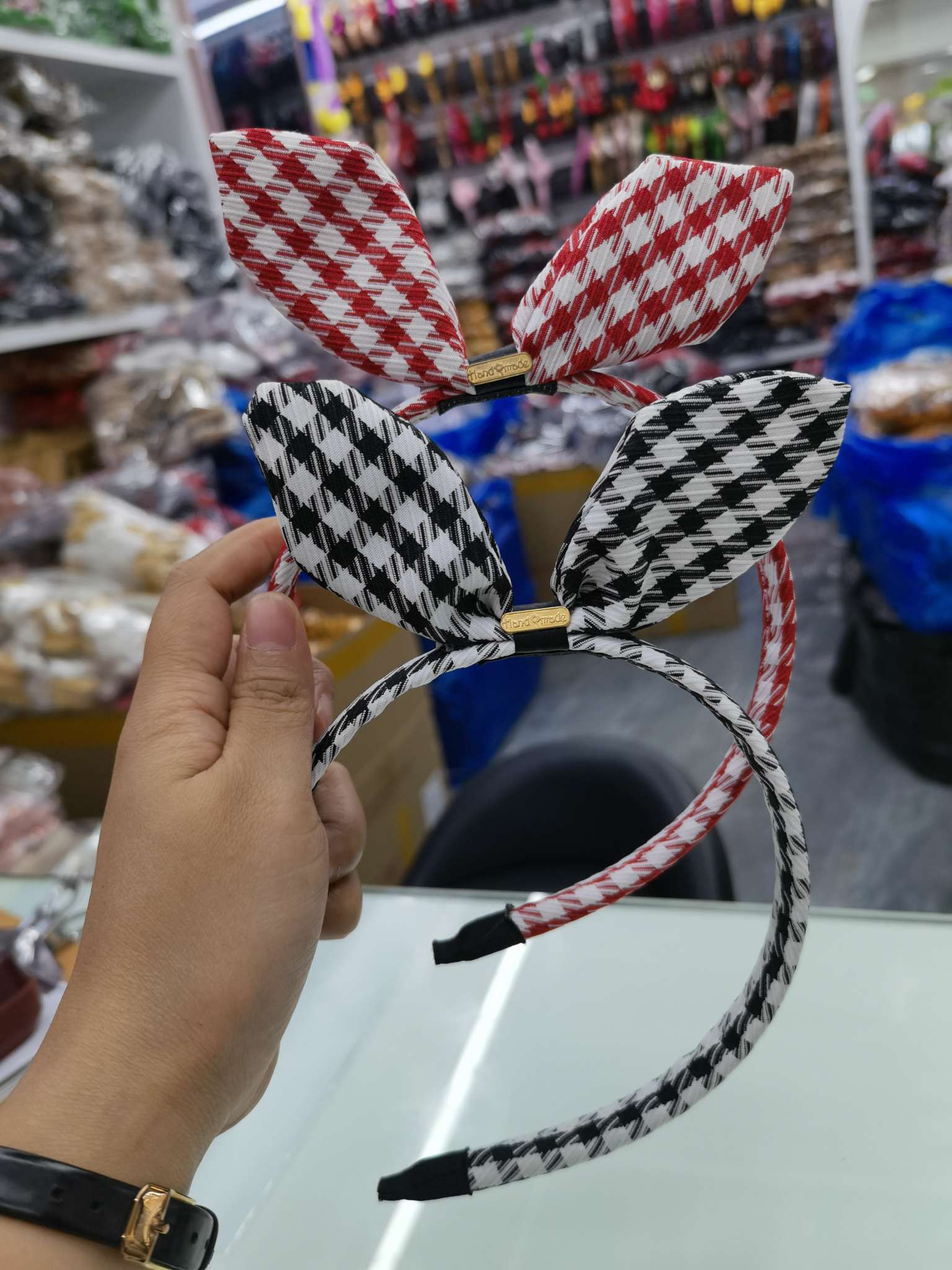 Plaid Rabbit Headband - Headband Bow Headband Headband Specification drawing