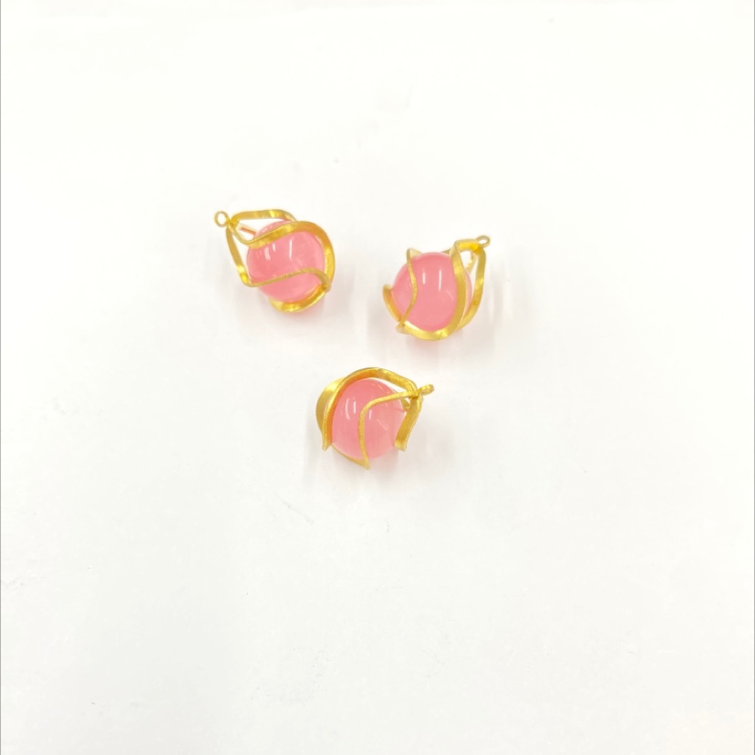 Water drop powder cat eye glass beads hanging