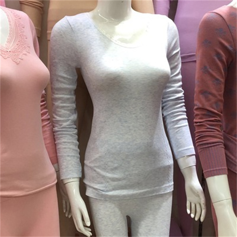 Linan Lace Lace Neckline Long Johns Thin Body Shaping Body Warm Underwear Set 16