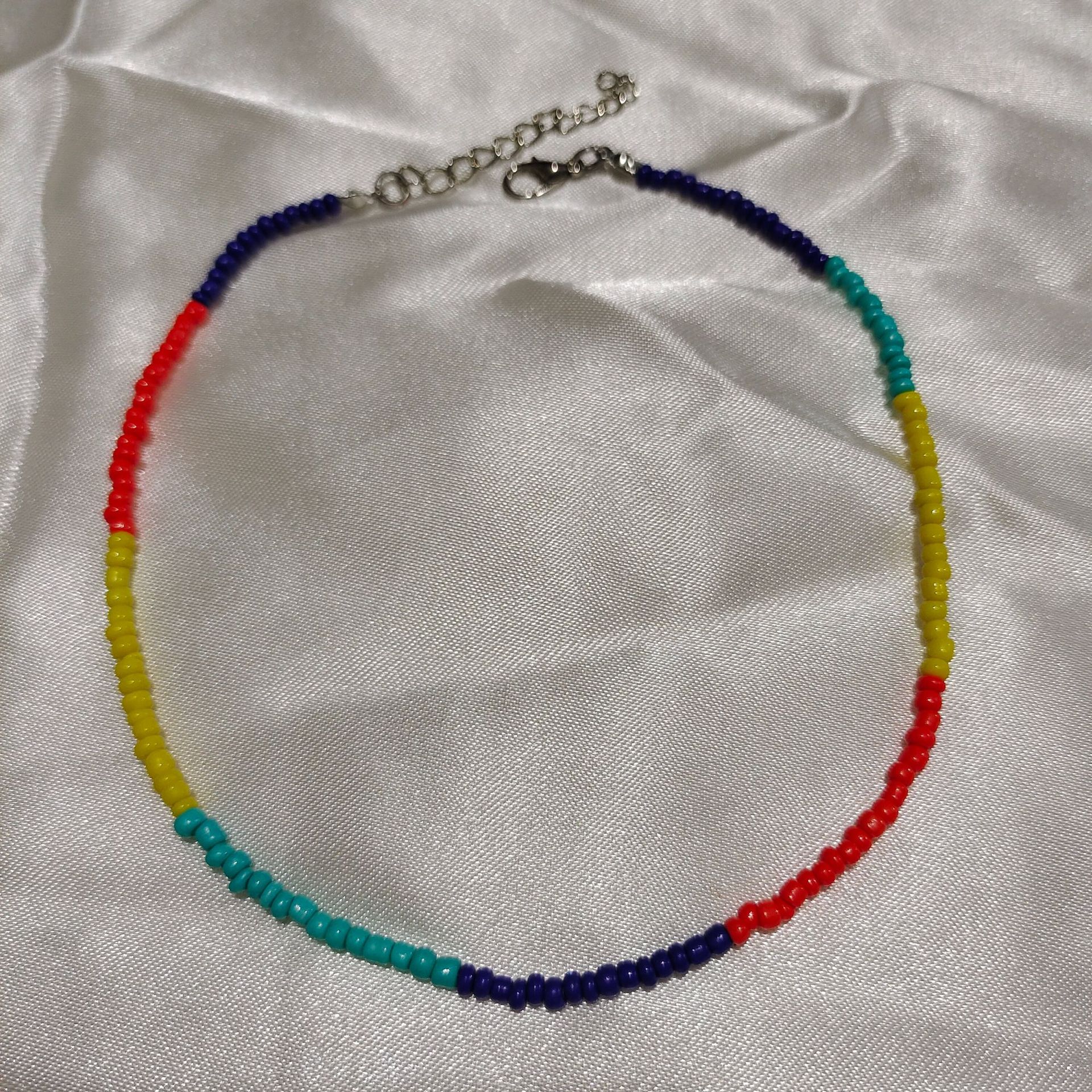 FLY1667 European and American ins style jewelry colorful rice beads handmade beaded collars mori simple small flower necklace necklaces necklaces for women