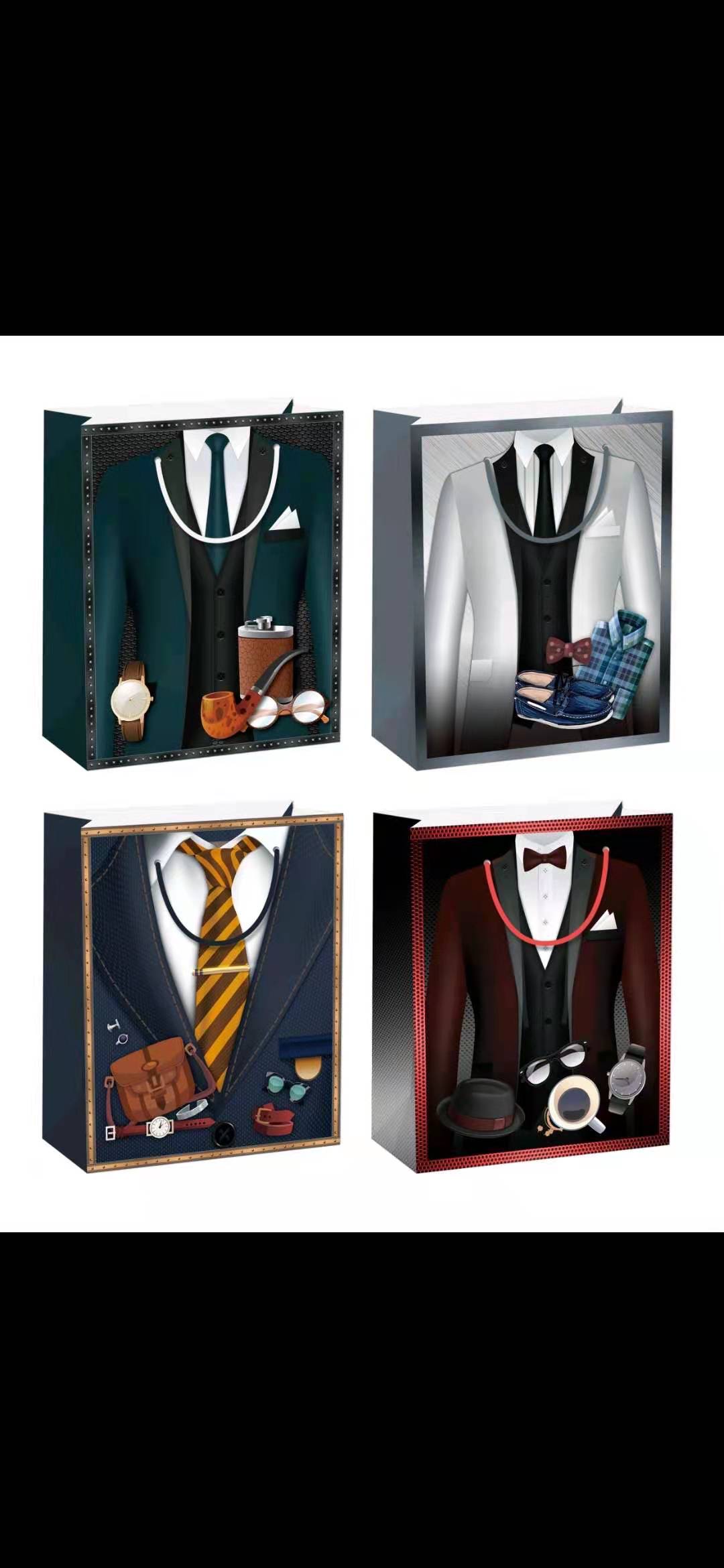 Men's gift bags, hand-held gift paper bags, custom-made clothing packaging paper bags, wholesale food takeout packaging bags, customized Specification image