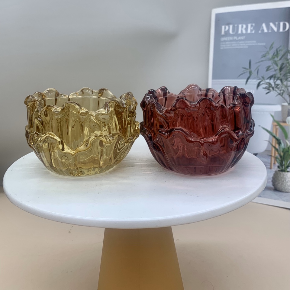 New Buddhist glass candlestick 8266