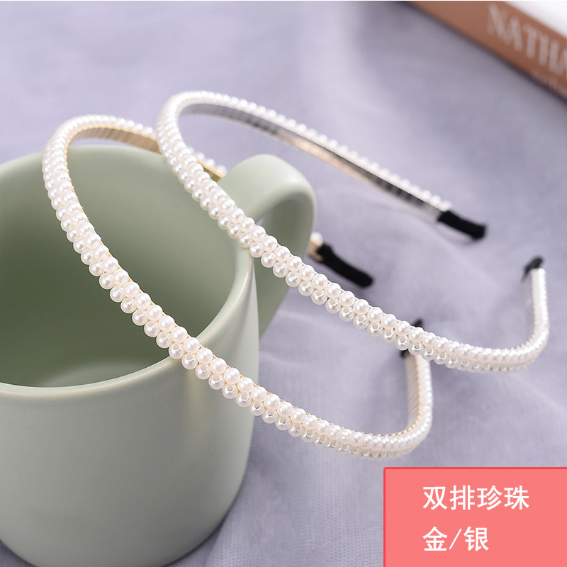 FLY1723 New pearl hairband, a popular female headband, a versatile Korean hairpin, a simple and elegant female hairpin, a hair accessory pic 1
