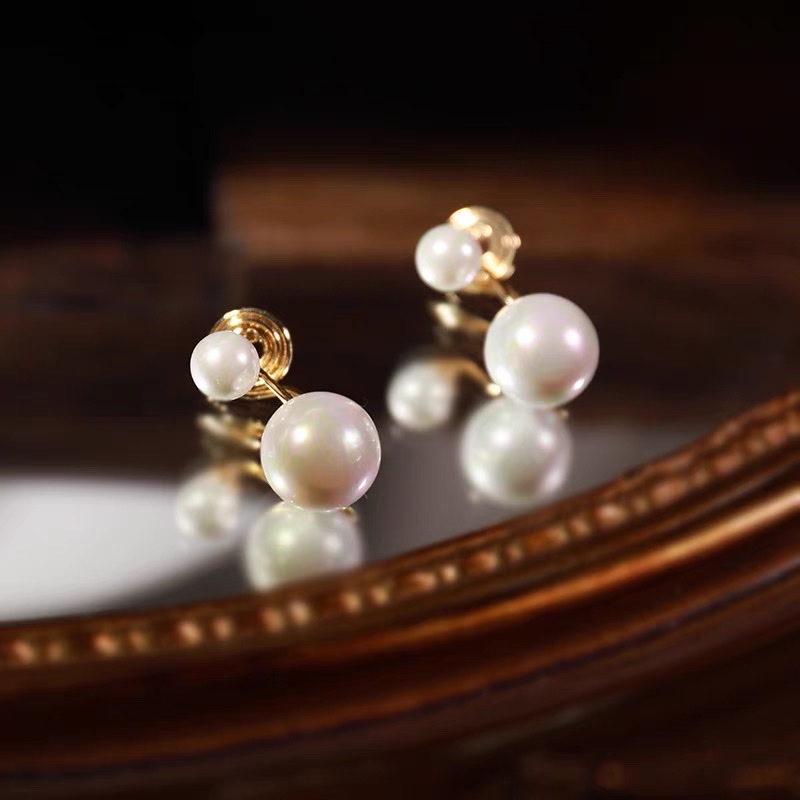 White pearl French retro high-end earring clip, a simple and elegant style for women without ear piercings, Jieya steel jewelry Specification image