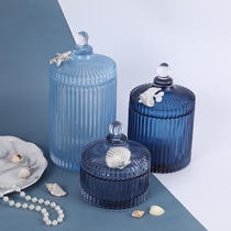 Simple glass storage jar for home decor 926