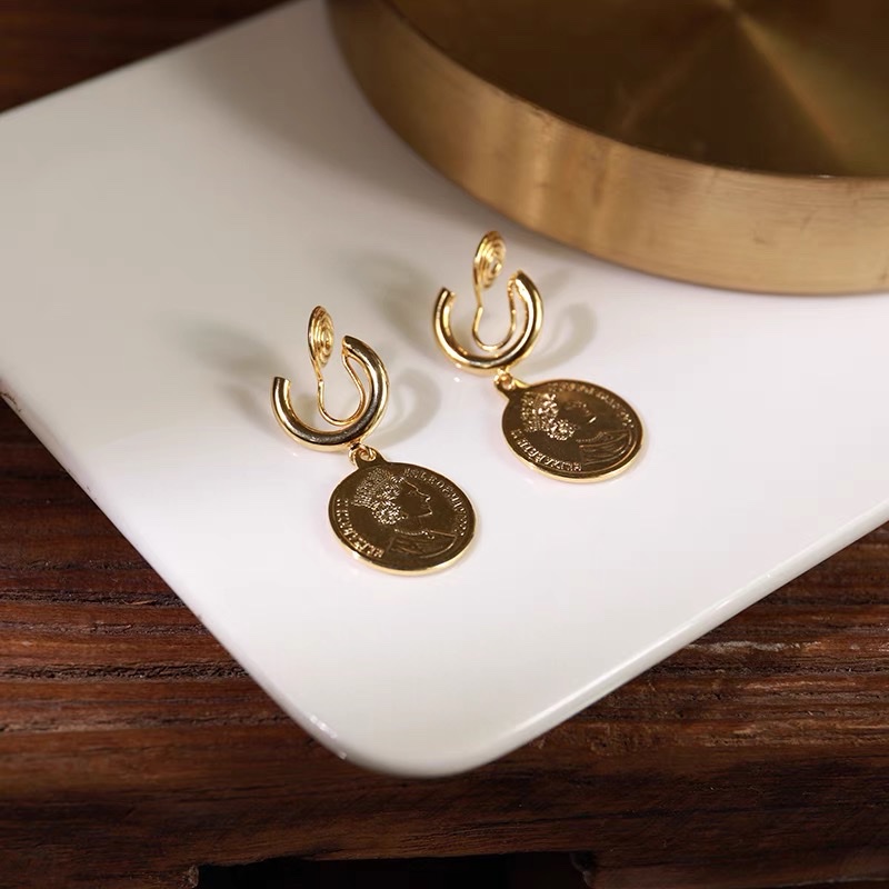 High-end ear clips, no ear piercings, earrings, ear loops, ear clip-on earrings, Jieya steel jewelry details Picture