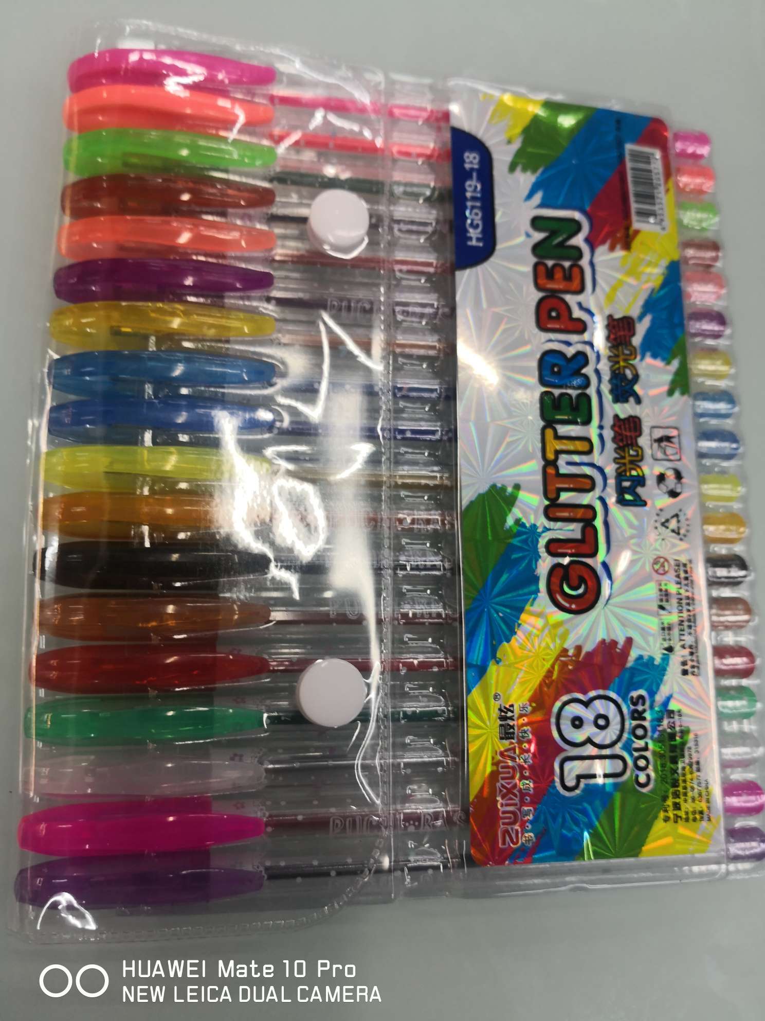 Yiwu City, Boyang Pen and Ink Products Store, HG6119-18 color PP bag packaging, flash pen, highlighter pen Specification image