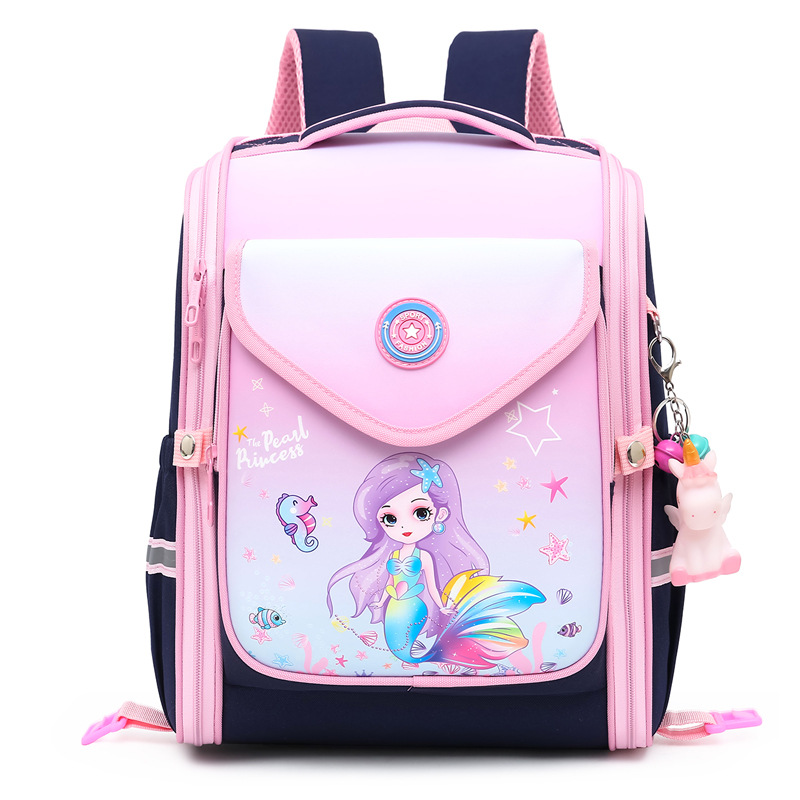 New Primary School Students Cartoon Cute Schoolbag Big Class One Or Two Grade Girls Backpack Lightweight Load Back Bag Specification drawing
