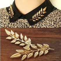 Popular gold and silver leaf ornaments for men and women brooch pin shirt sweater collar pin