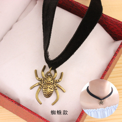 FLY1738 Harajuku retro velvet belt necklace Punk Girl Lace Flower Collar Necklace for Women Short collarbone necklace Specification image