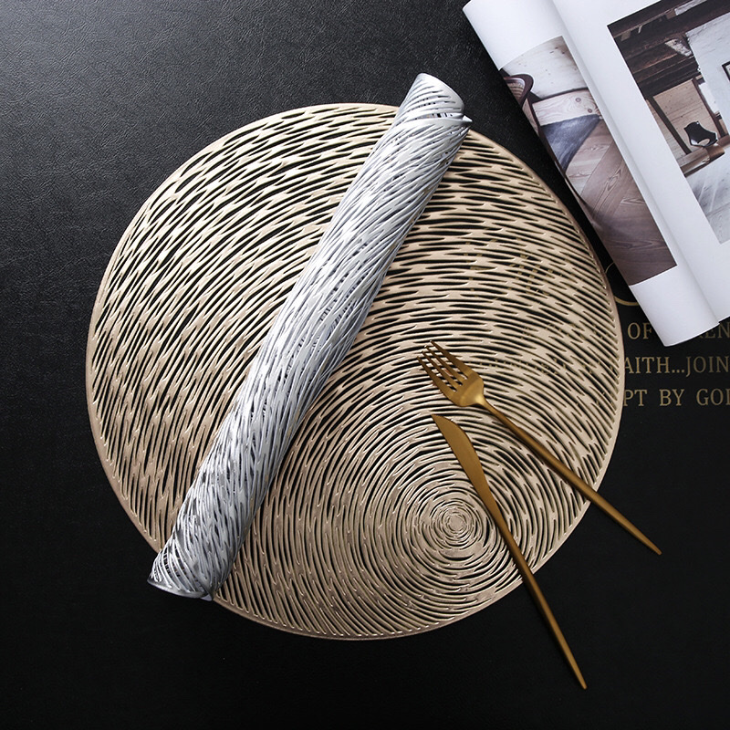 Nordic pvc placemats, creative circular hollowed-out heat insulation pads, anti-slip coffee coasters for hotels and restaurants, simple table MATS detail image 1