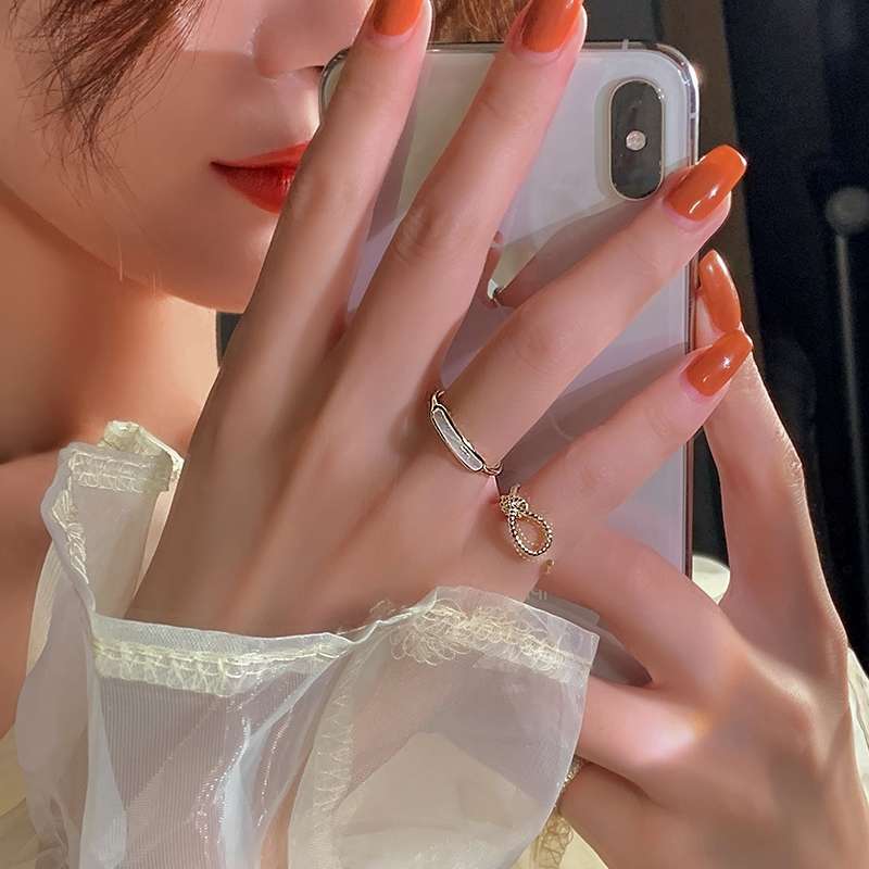 Yuzhu -023 Simple and plain ring with a hemp rope knot, a niche and fashionable cold style open ring for women, an Instagram trendy and popular design index finger Specification image