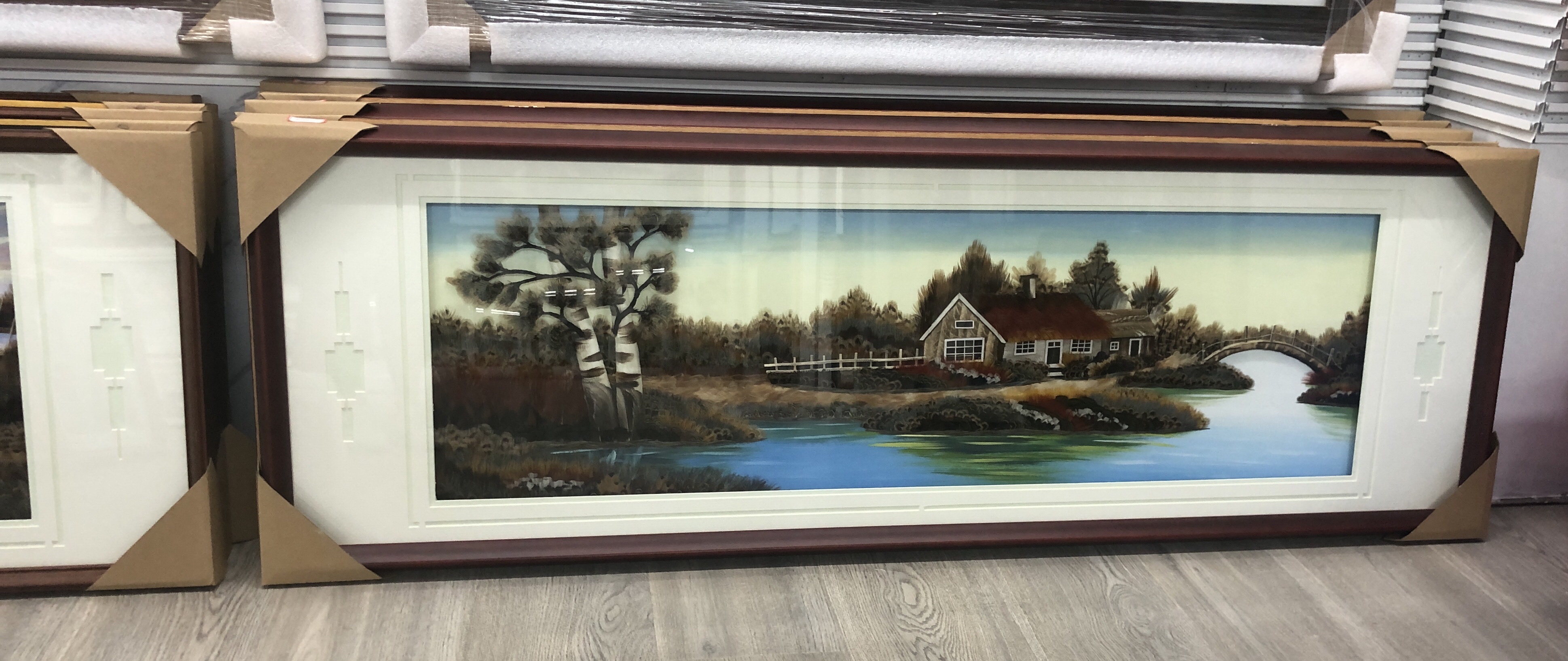 义乌大森装饰180X80cm纯手工羽毛画装饰画源远流长a24细节图