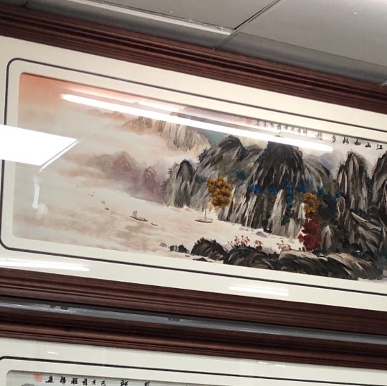 义乌大森装饰180X80cm纯手工羽毛画装饰画源远流长a23