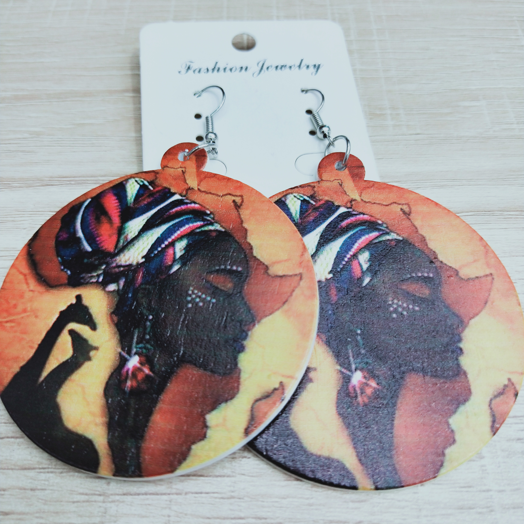 厂家直销，外贸热销产品，木制流行饰品彩印耳环013