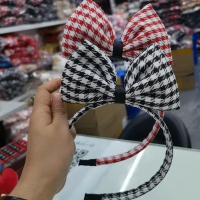 Check Bow Tie Headband Headband Hair Band Bow Headband Headband