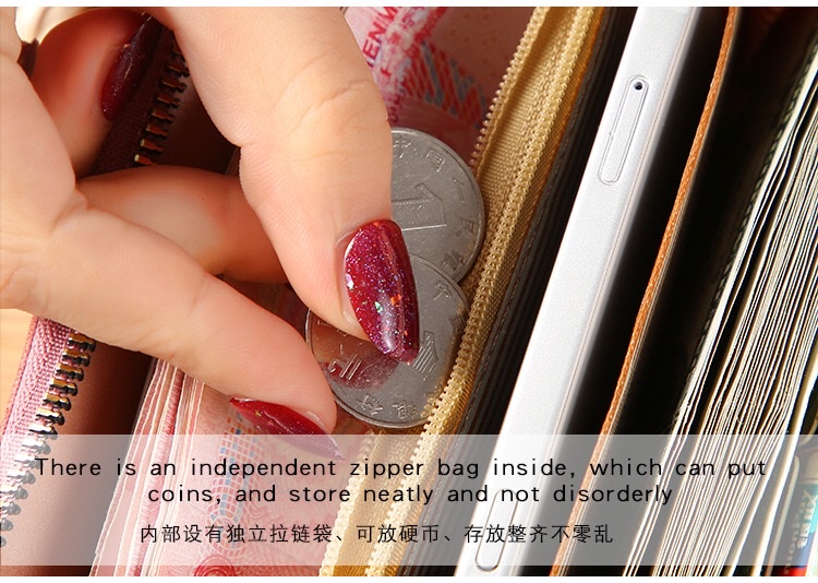 2021新款女士钱包女长款时尚压花单拉链大容量零钱包手拿手机包 详情图5