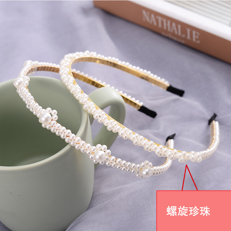 FLY1723 New pearl hairband, a popular female headband, a versatile Korean hairpin, a simple and elegant female hairpin, a hair accessory Specification image