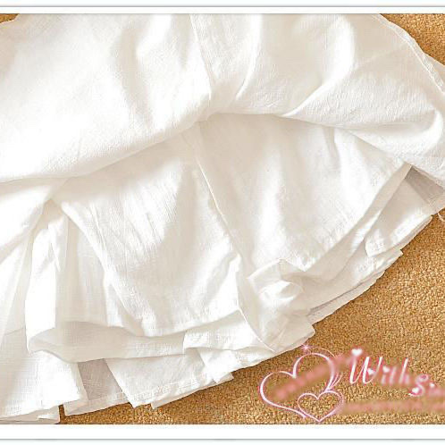 Cotton and linen short skirt, summer new style skirt, student skirt pants, women's high-waisted, artistic and fresh, pleated puffy skirt details Picture