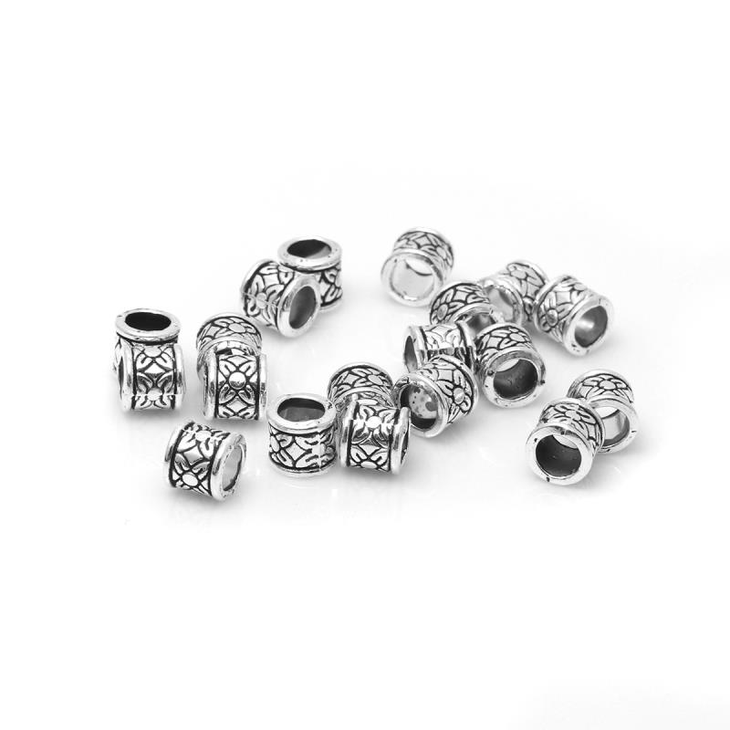 Alloy large-pore ancient silver beads