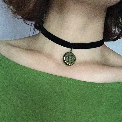 FLY1726 Harajuku retro velvet necklace Punk Girl Lace Flower Necklace Necklace for Women Short collarbone necklace pic 3