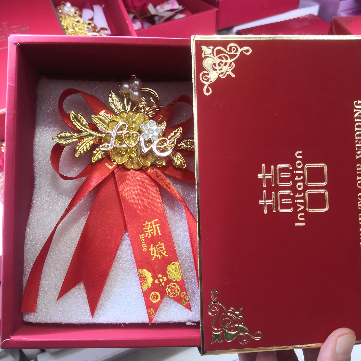 高档新娘新郎胸花