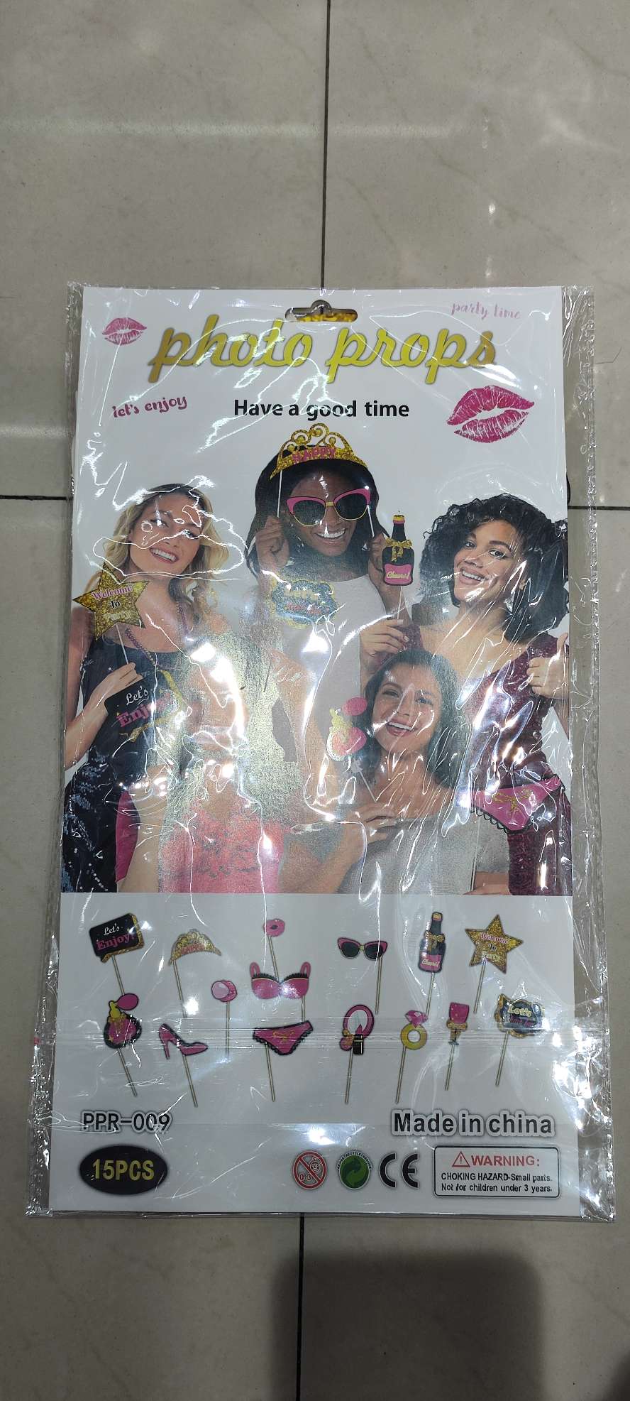 15pcs let's enjoy party time粉红照片架细节图