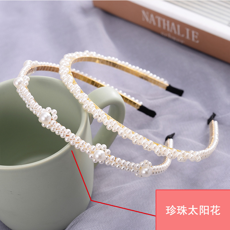 FLY1723 New pearl hairband, a popular female headband, a versatile Korean hairpin, a simple and elegant female hairpin, a hair accessory pic 2