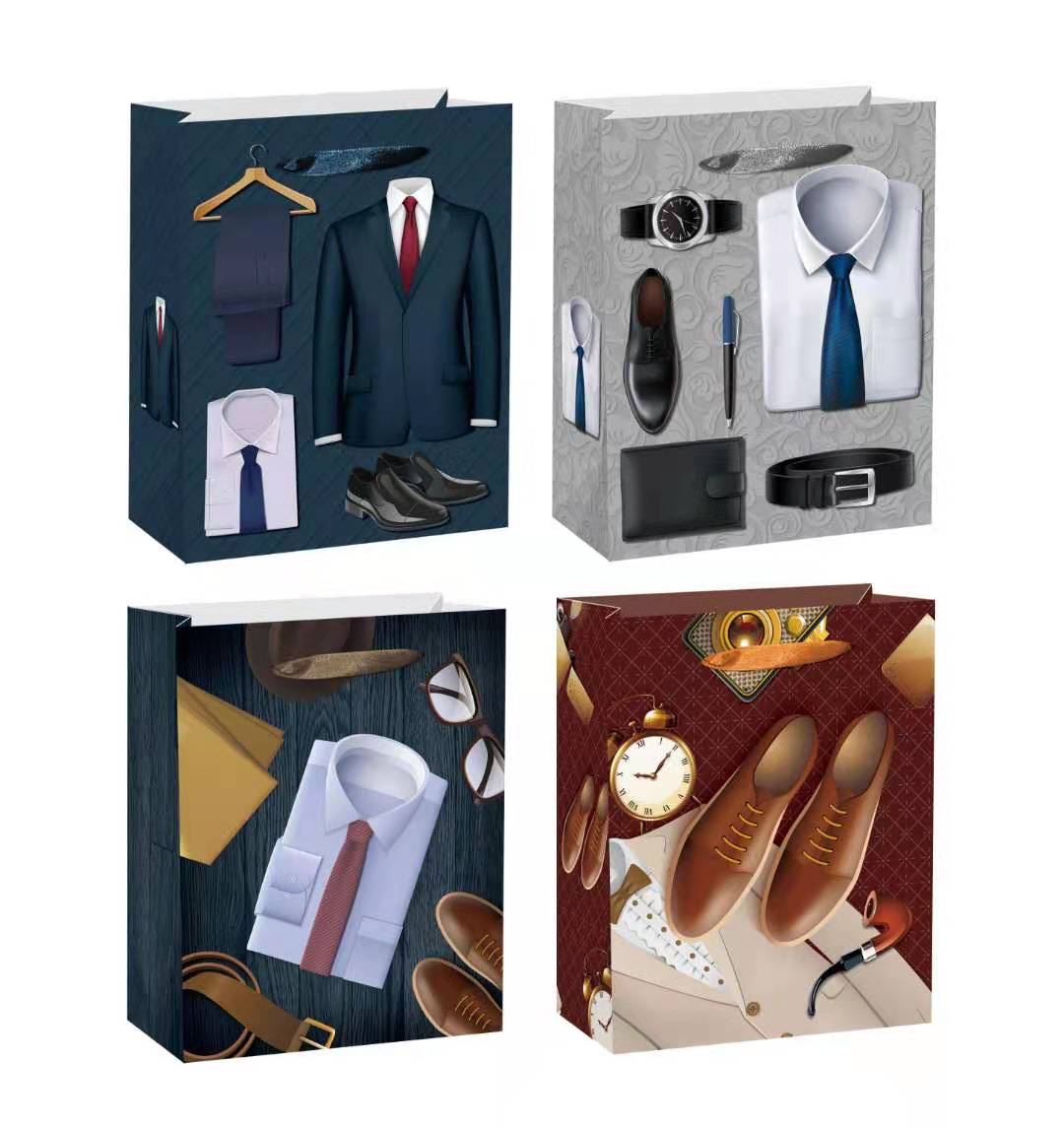Men's gift bags, hand-held gift paper bags, custom-made clothing packaging paper bags, wholesale food takeout packaging bags, customized details Picture