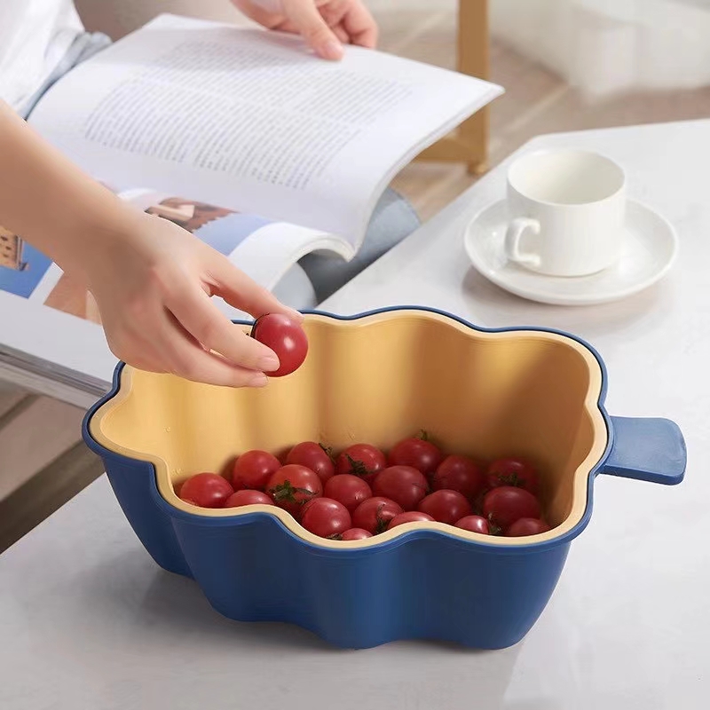 树叶沥水篮
双层设计，不用在担心盆里有水的问题
设计满分，造型独特产品图