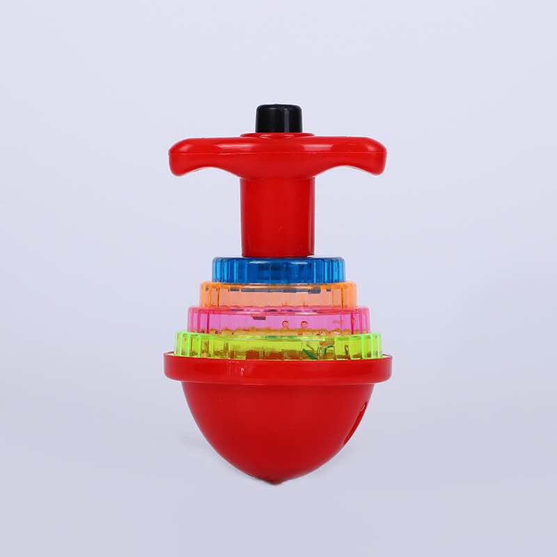 儿童玩具陀螺红色小款 新奇特玩具 发光陀螺 