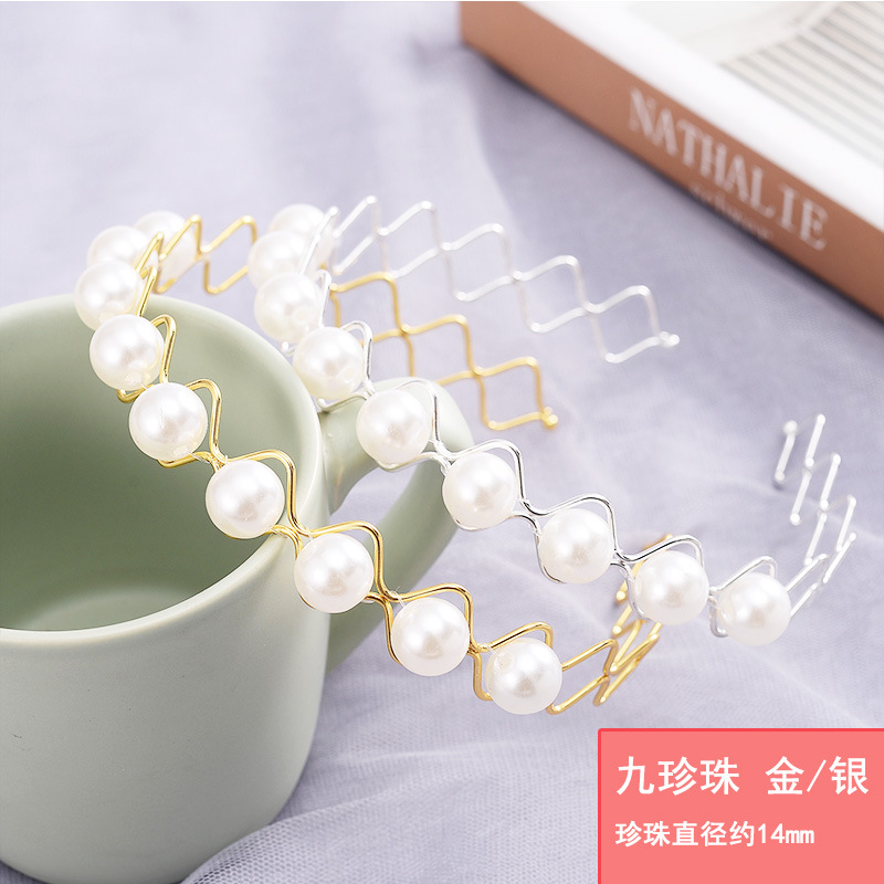 FLY1718新款珍珠发箍女网红头箍韩国百搭发卡女简约气质压发夹子头饰发饰