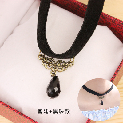 FLY1726 Harajuku retro velvet necklace Punk Girl Lace Flower Necklace Necklace for Women Short collarbone necklace Application Scenario