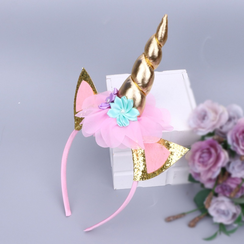 Unicorn Flower Headband Hair Card Children's gift Headband Hair Cave Cute girl baby Hair accessories Student Headband 6