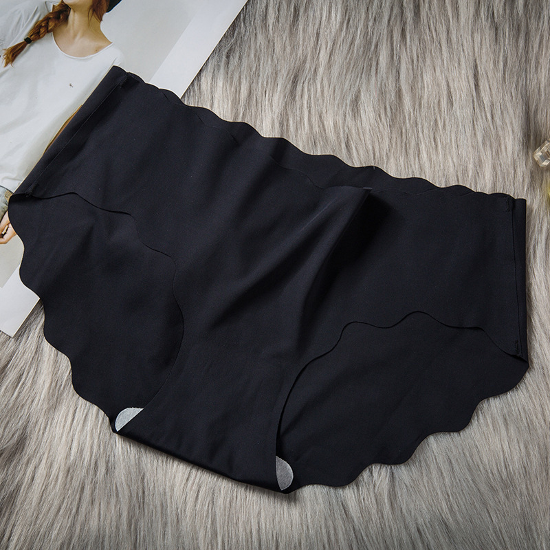 Ice Silk Traceless Ultra-Thin Wave Girls Underwear Solid Color Breathable Large Size Low Waist One Piece Of Women's Triangle Underwear Item Picture