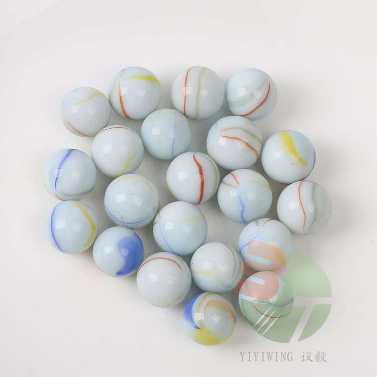 100 pieces of 16mm cream three-flower porcelain balls, 1.6cm marble glass balls, fish tank decoration, children's toys, round balls, street stalls, nostalgic toys details Picture