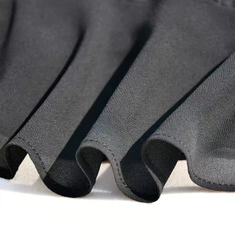 Chiffon skirt, Korean style elastic high-waisted plus-size dance dress, women's pleated short skirt 1 details Picture