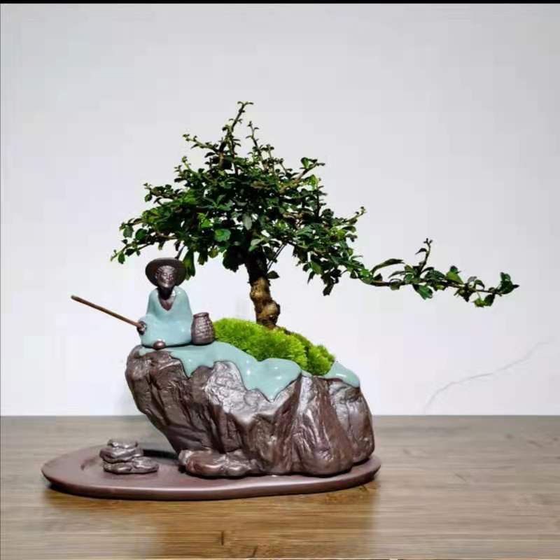 20210云亭工艺水培热销外贸款一件绿色和尚