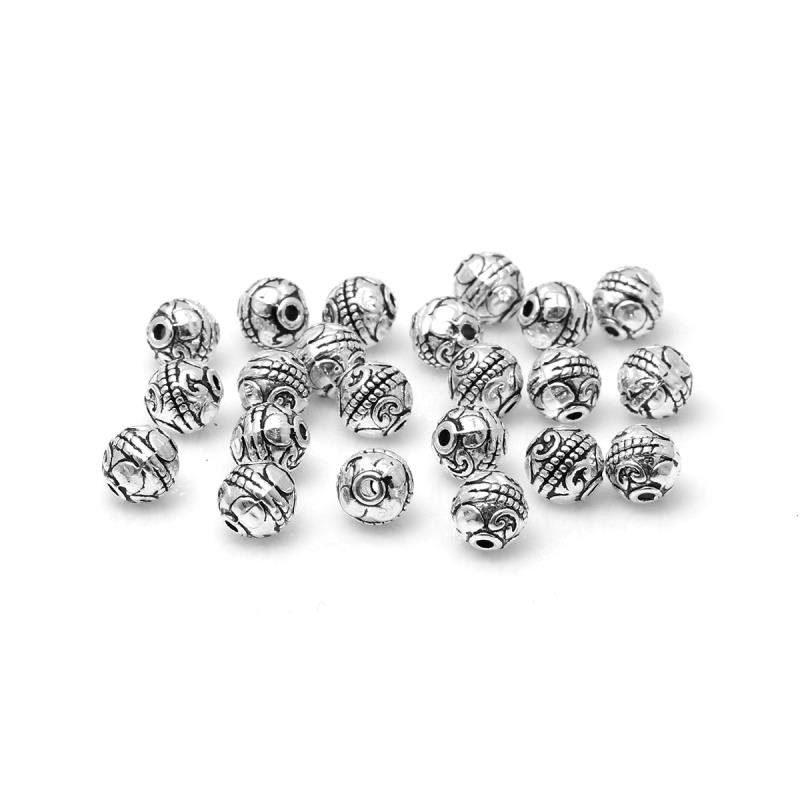 Alloy ancient silver beads